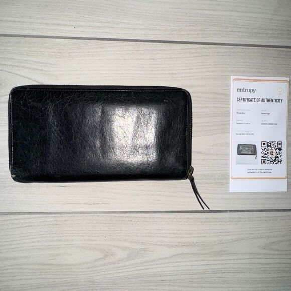 Balenciaga Le City or Motor City long zip-around black wallet in lambskin leathe - Picture 5 of 7